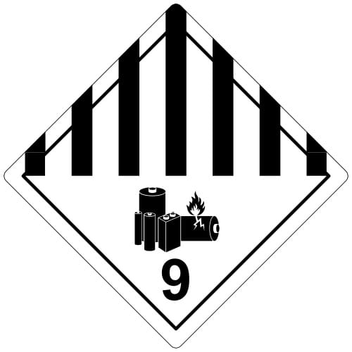 Etiquetas de baterías de clase 9